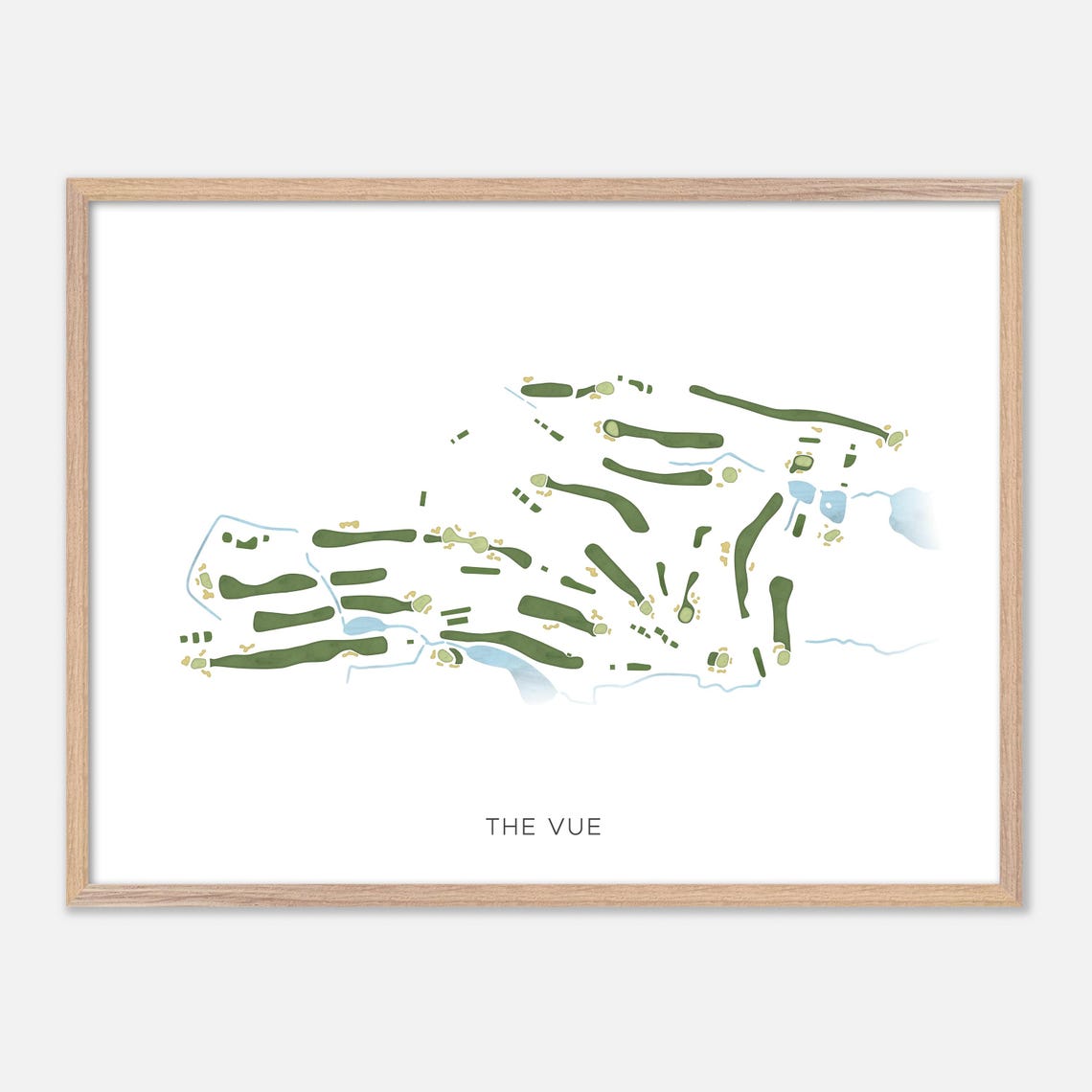 The Vue Hamden Connecticut Modern Watercolor Golf Map Poster