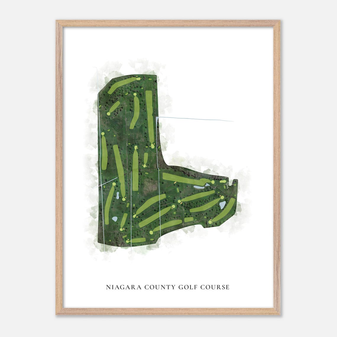 Niagara County Golf Course Lockport New York Classic Watercolor Poster - Image 6