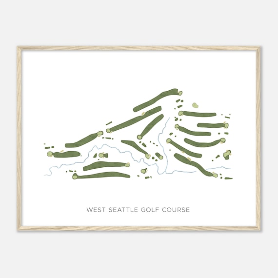 West Seattle Golf Course Washington Modern Watercolor Map Golfer Gift Golf Wall Art Golf Poster Print Course Layout