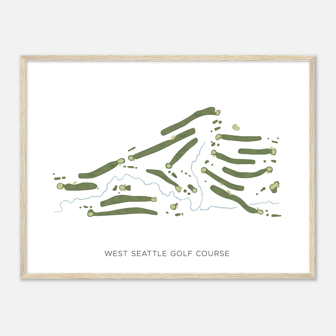 West Seattle Golf Course Washington Modern Watercolor Map Poster