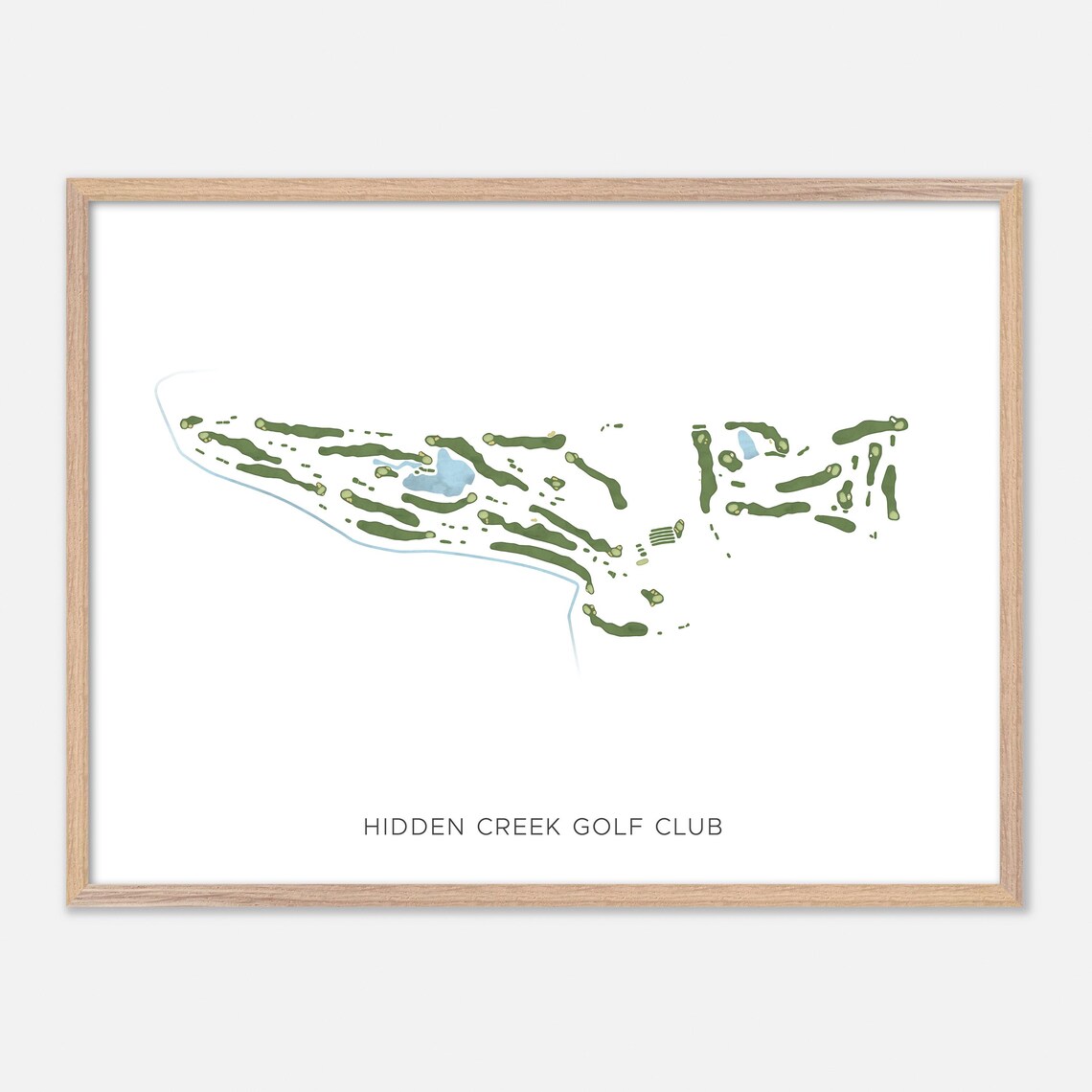 Hidden Creek Golf Club Indiana Minimal Course Layout Map Poster