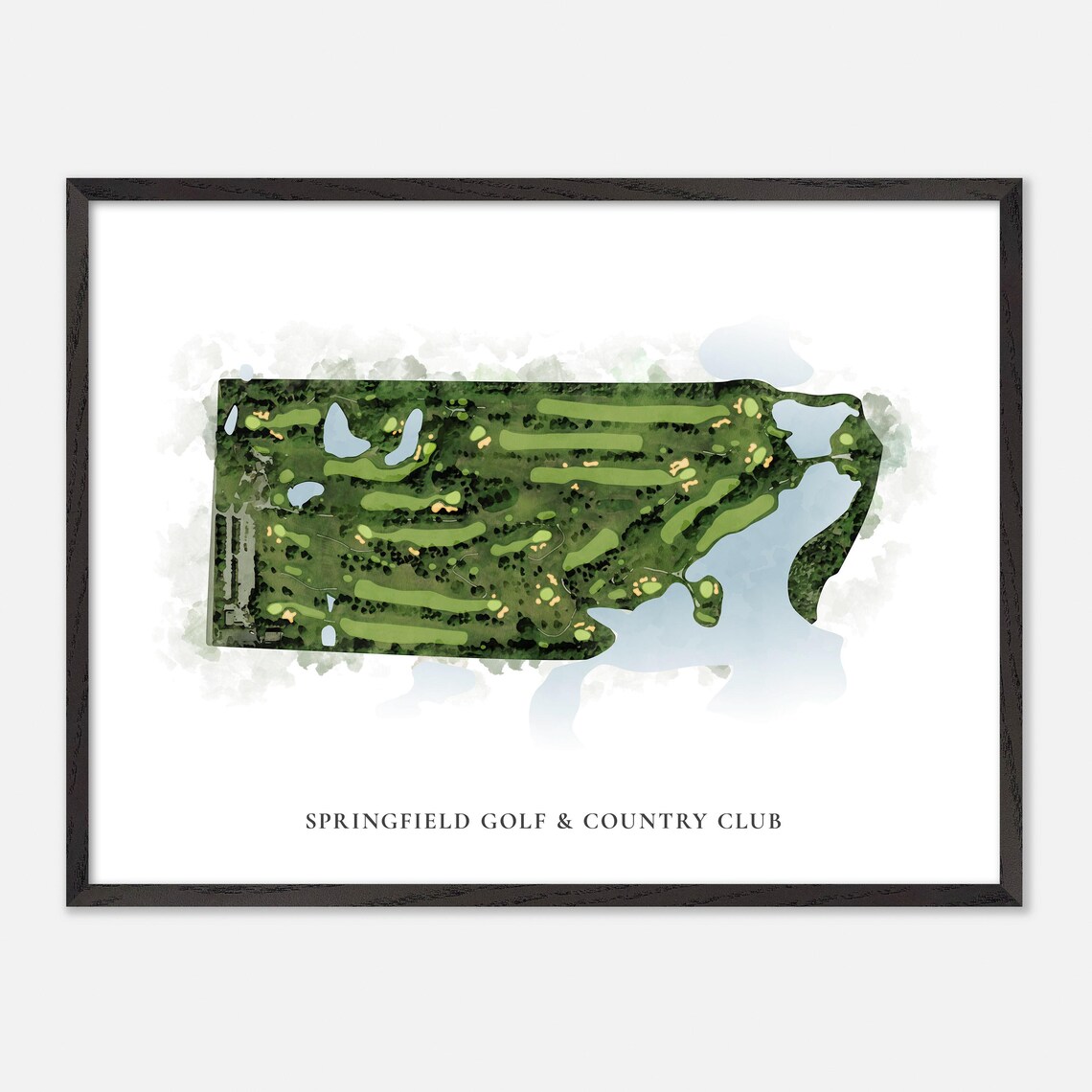 Springfield Golf & Country Club Guelph Canada Classic Watercolor Golf Map Poster - Image 4