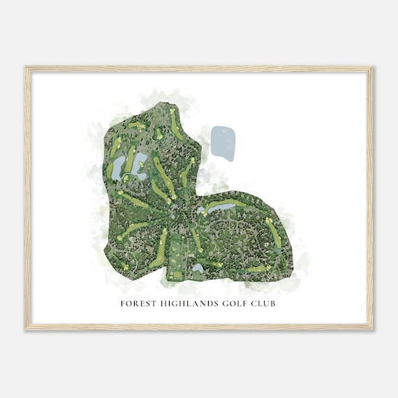 Forest Highlands Golf Club Arizona Classic Watercolor Map Golfer Gift Golf Wall Art Golf Poster Print Course Layout