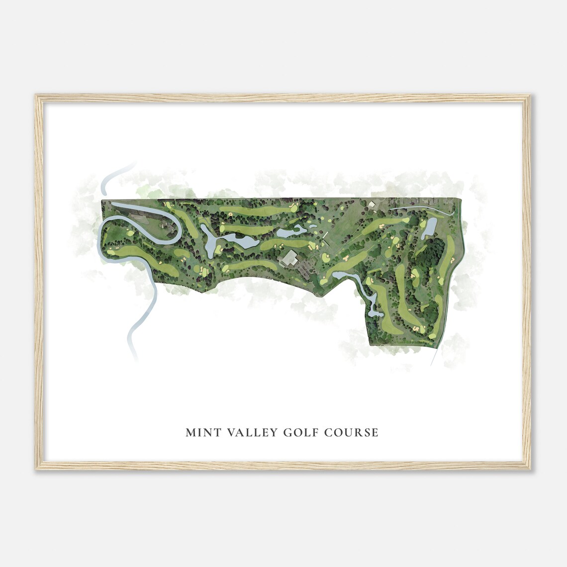 Mint Valley Golf Course Washington Classic Watercolor Map Golfer Gift Golf Wall Art Golf Poster Print Course Layout - Image 2