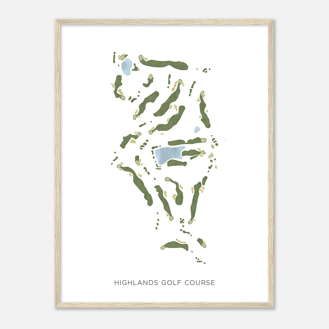 Highlands Golf Course Nebraska Modern Watercolor Map Golfer Gift Golf Wall Art Golf Poster Print Course Layout - Image 2