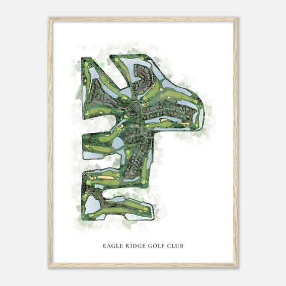 Eagle Ridge Golf Club Florida Classic Watercolor Golf Course Map Poster
