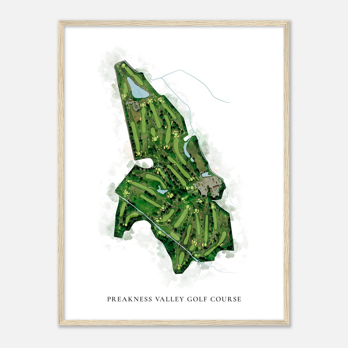 Preakness Valley Golf Course New Jersey Watercolor Map Print - Image 2