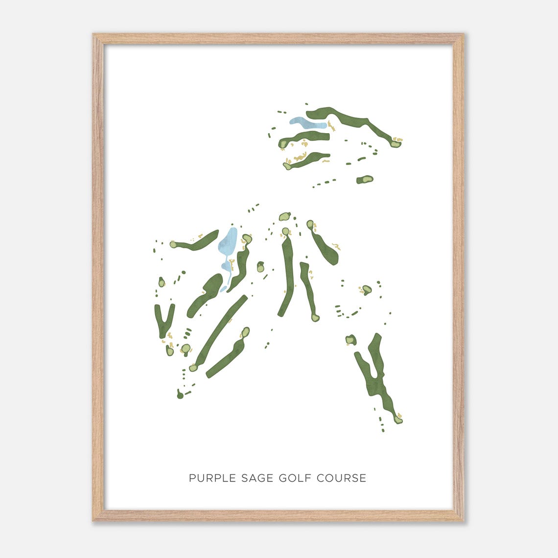 Purple Sage Golf Course Modern Watercolor Course Map Art Poster - Image 6