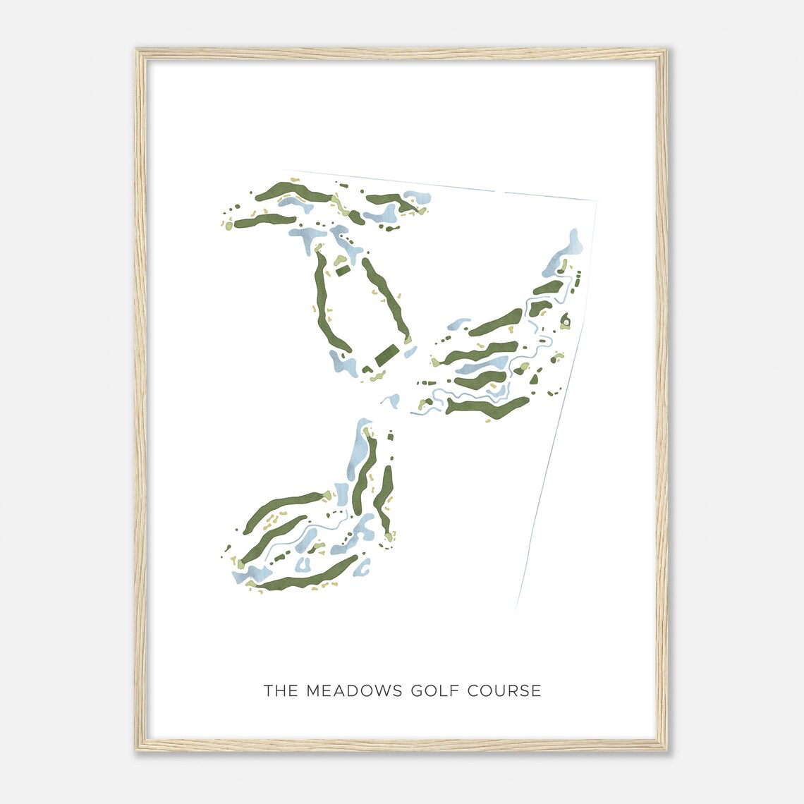 The Meadows Golf Course Minnesota Modern Watercolor Map Golfer Gift Golf Wall Art Golf Poster Print Course Layout