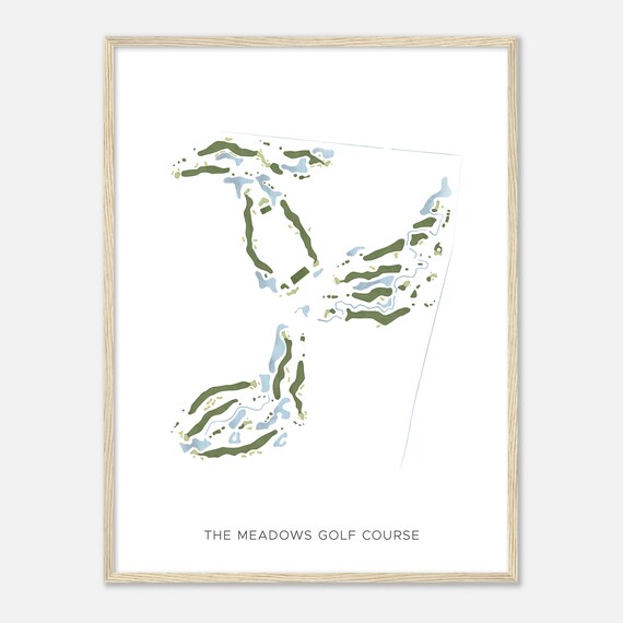 The Meadows Golf Course Minnesota Modern Watercolor Map Golfer Gift Golf Wall Art Golf Poster Print Course Layout