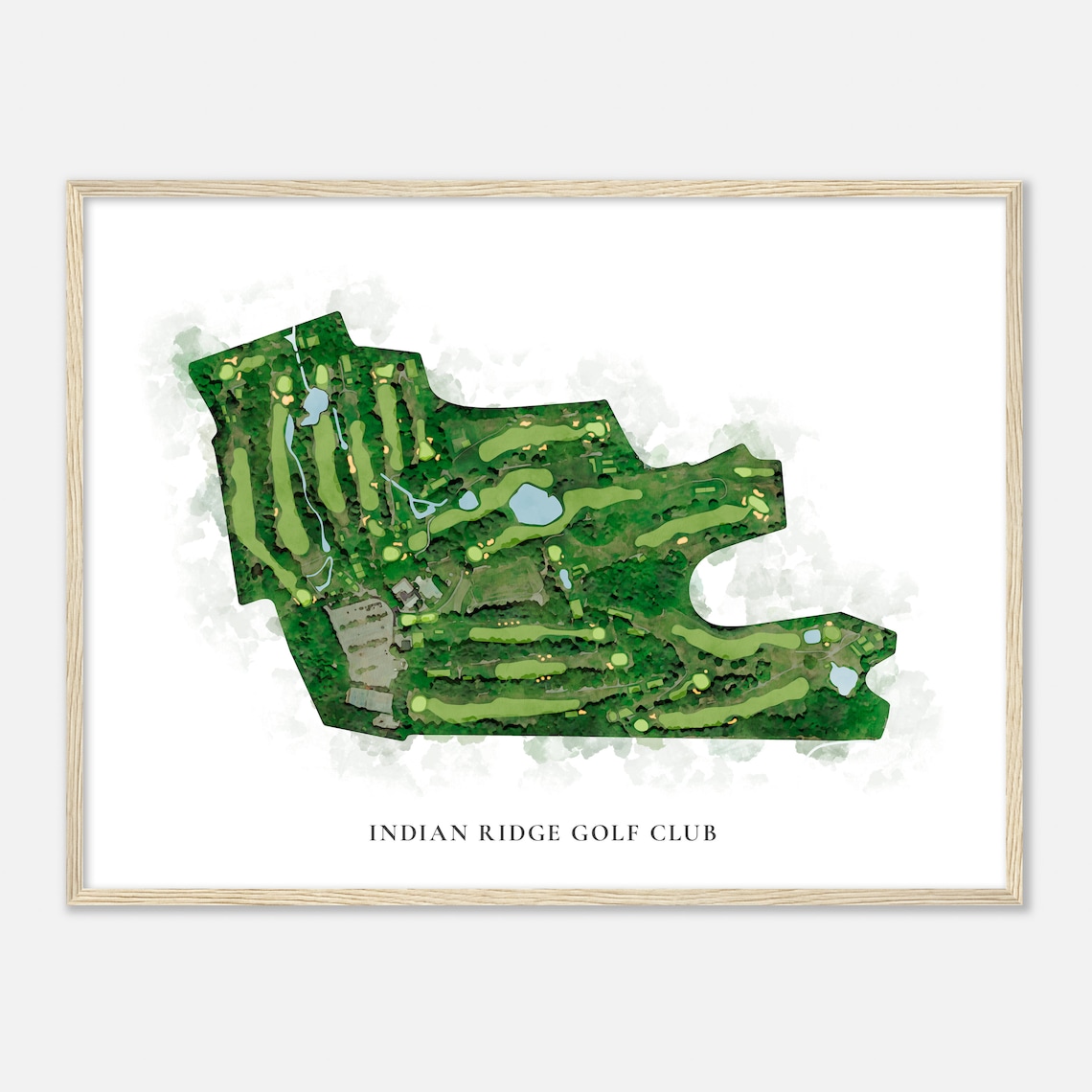 Indian Ridge Golf Club Massachusetts Classic Watercolor Map Golfer Gift Golf Wall Art Golf Poster Print Course Layout - Image 2