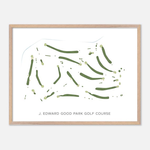 J Edward Good Park Golf Course In Akron Ohio Modern Watercolor Map Golfer Gift Golf Wall Art Golf Poster Print Course Layout