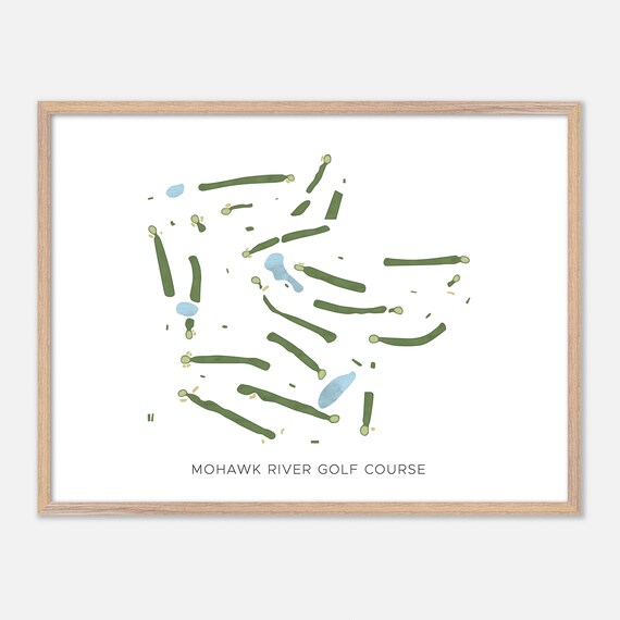 Mohawk River Golf Course Minimalist Watercolor Map Art Poster