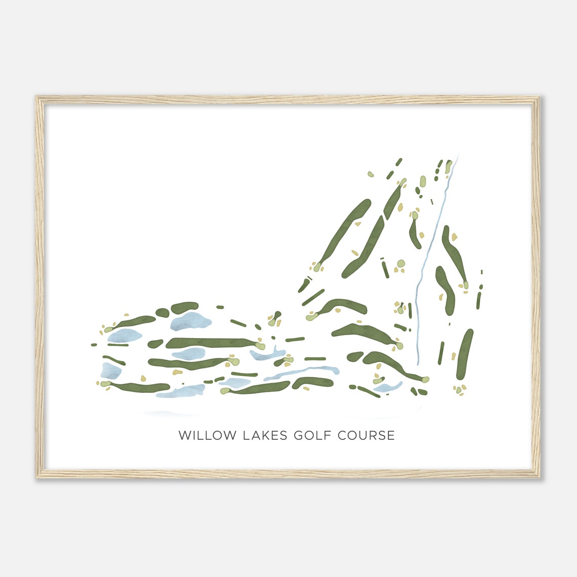 Willow Lakes Golf Course Nebraska Modern Watercolor Map Golfer Gift Golf Wall Art Golf Poster Print Course Layout - Image 2