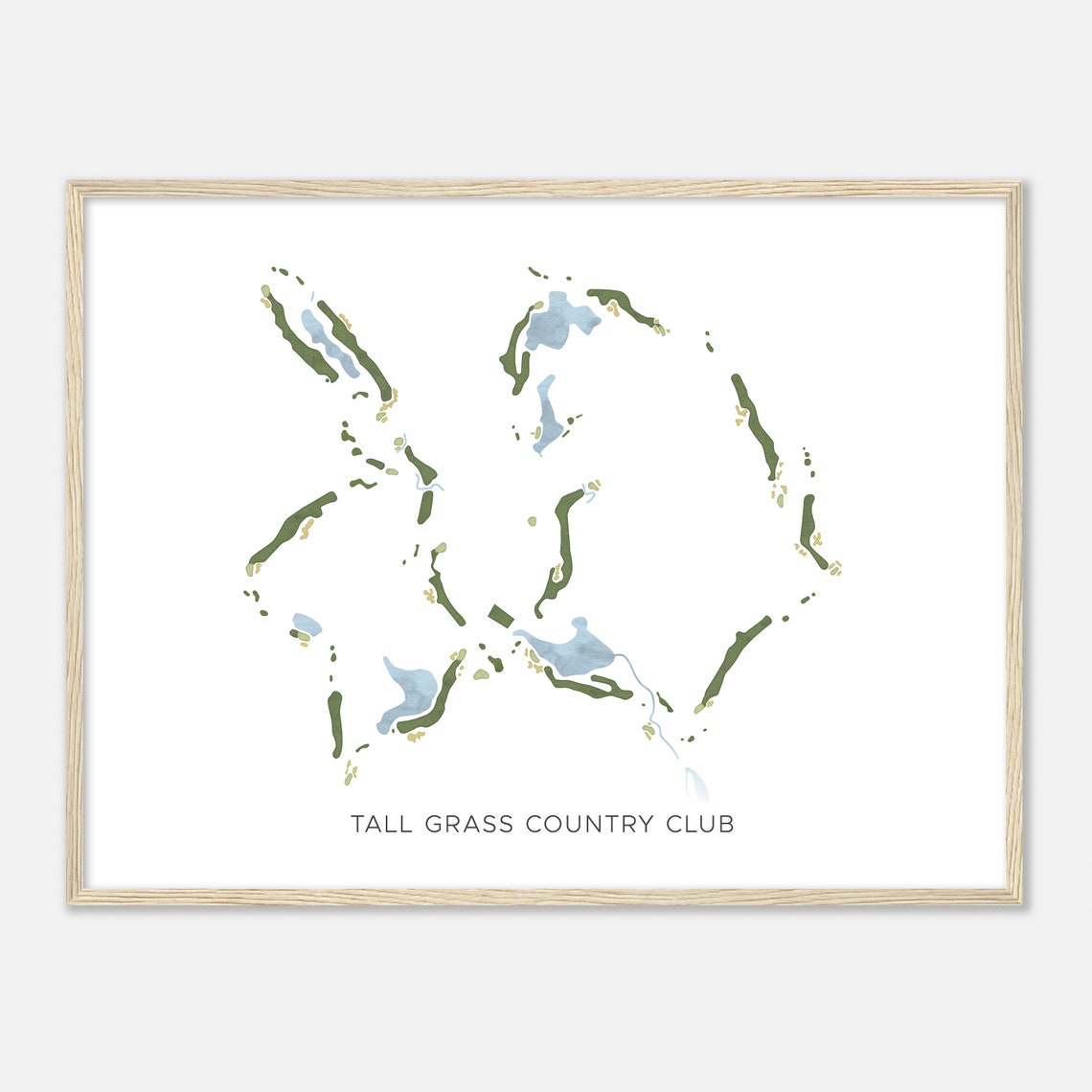 Tall Grass Country Club Modern Minimalist Golf Course Map Poster - Image 2