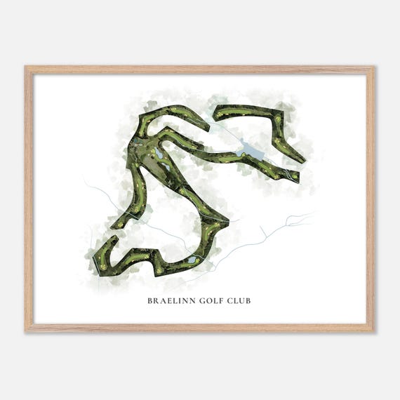 Braelinn Golf Club In Peachtree City Georgia Classic Watercolor Map Golfer Gift Golf Wall Art Golf Poster Print Course Layout