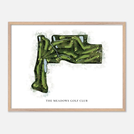 The Meadows Golf Club In Litchfield Maine Classic Watercolor Map Golfer Gift Golf Wall Art Golf Poster Print Course Layout