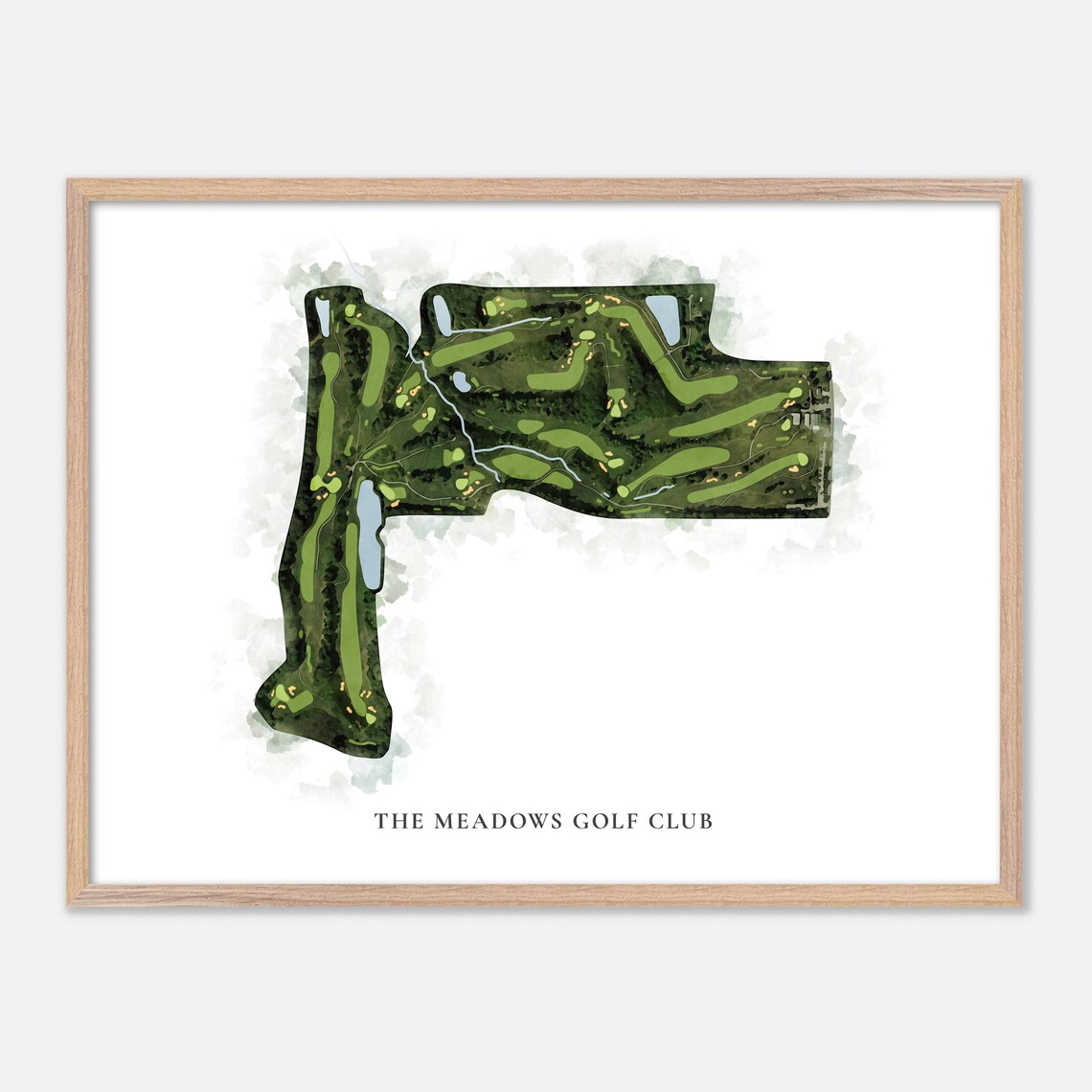The Meadows Golf Club Litchfield ME Classic Watercolor Golf Poster