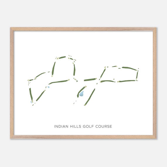 Indian Hills Golf Course In Riverside California Modern Watercolor Map Golfer Gift Golf Wall Art Golf Poster Print Course Layout