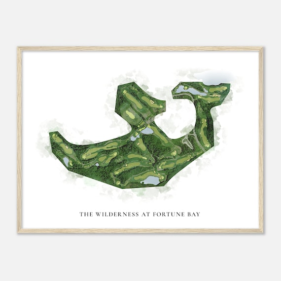 The Wilderness at Fortune Bay Golf Course Watercolor Map Poster
