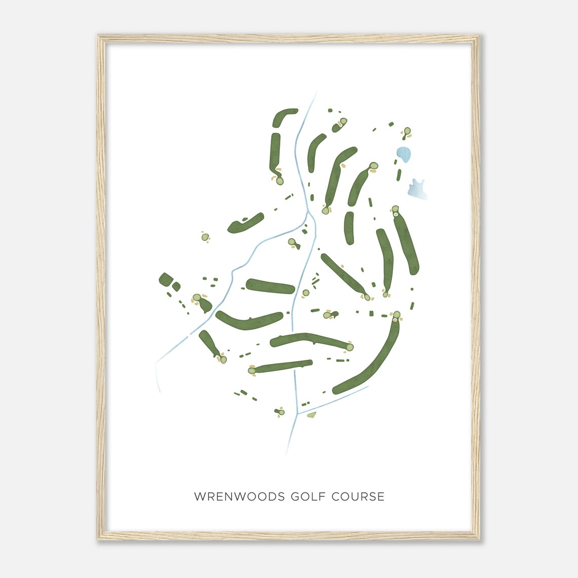 Wrenwoods Golf Course South Carolina Modern Watercolor Poster