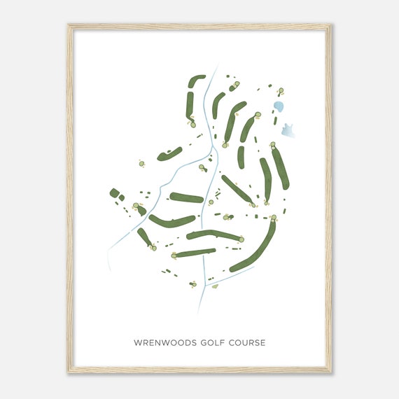 Wrenwoods Golf Course South Carolina Modern Watercolor Map Golfer Gift Golf Wall Art Golf Poster Print Course Layout
