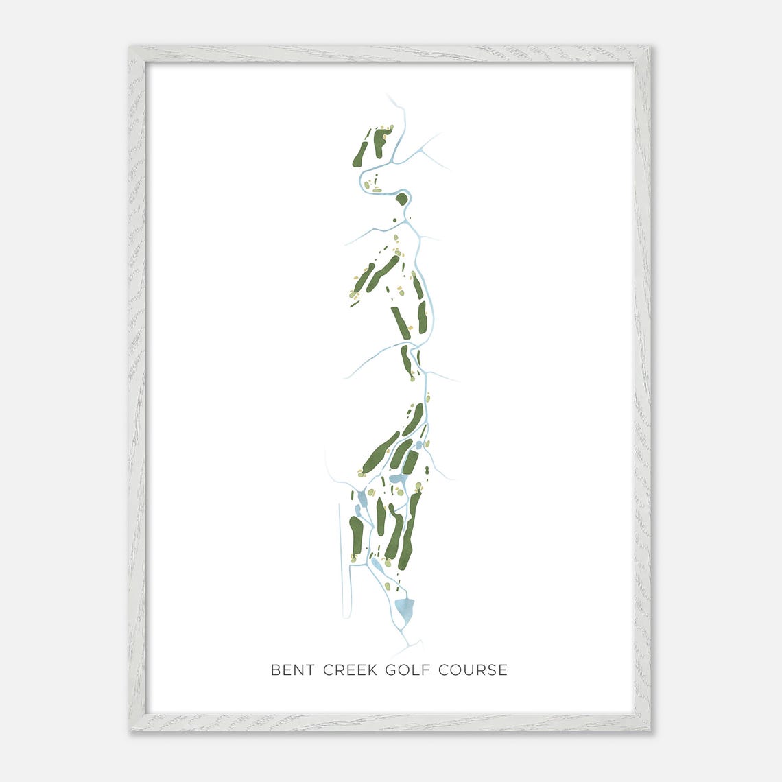 Bent Creek Golf Course Minimalist Watercolor Creekside Map Poster - Image 2