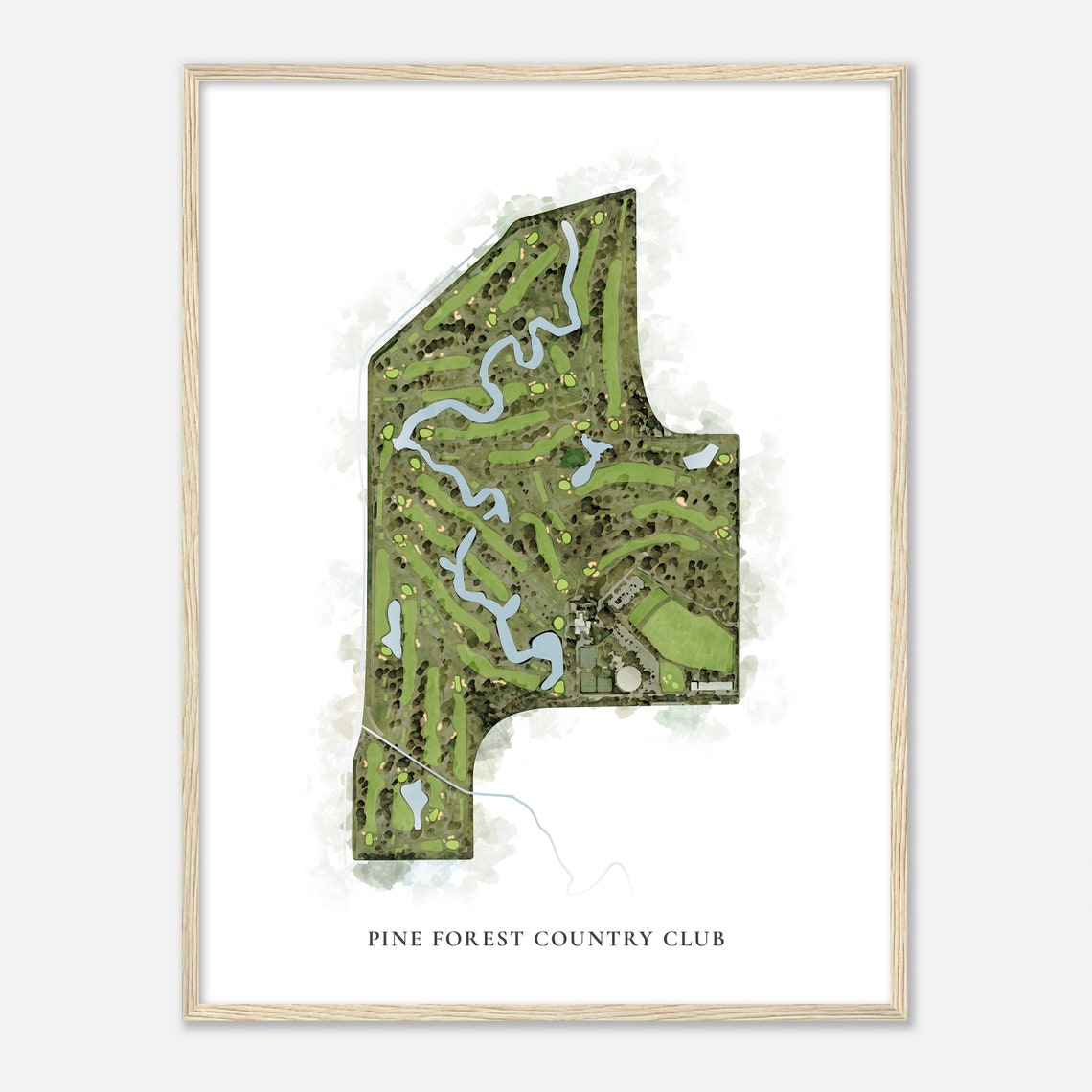 Pine Forest Country Club Texas Classic Watercolor Golf Poster - Image 2