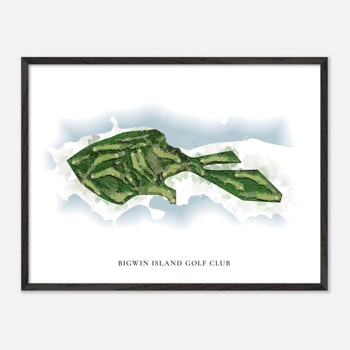 Bigwin Island Golf Club Classic Aerial Watercolor Golf Map Poster - Image 4