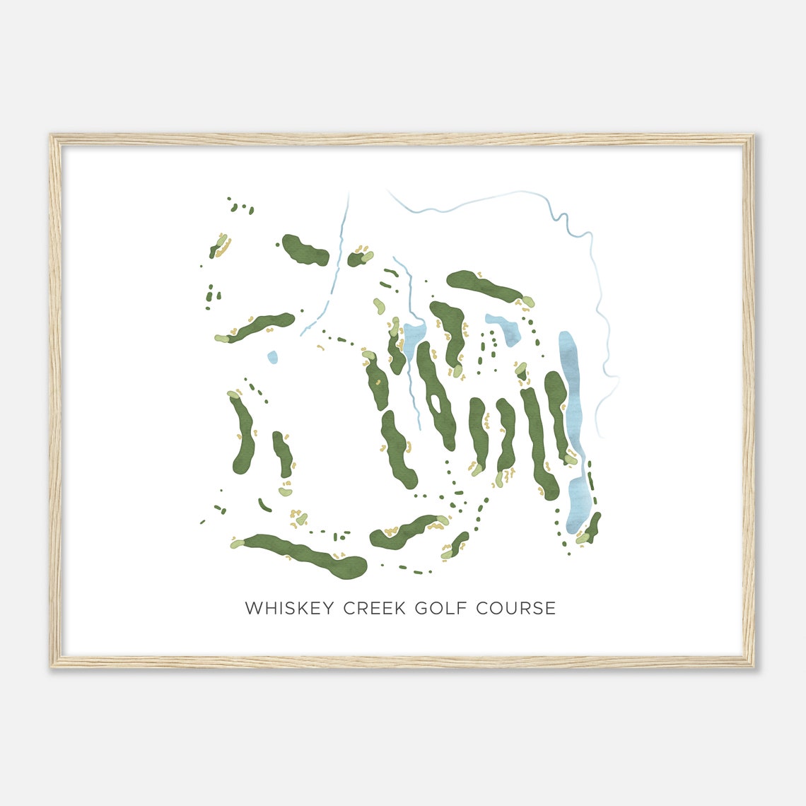 Whiskey Creek Golf Course Minimalist Fairway Map Poster for Golf Fans - Image 2