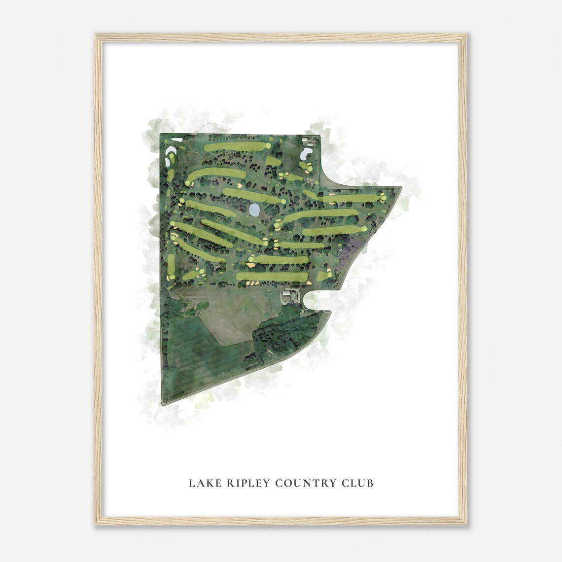 Lake Ripley Country Club Classic Aerial Watercolor Map Poster - Image 2