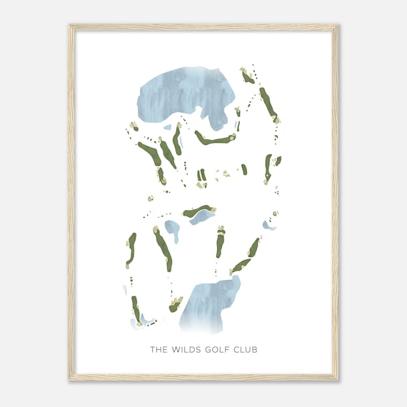 The Wilds Golf Club Minnesota Modern Watercolor Map Golfer Gift Golf Wall Art Golf Poster Print Course Layout