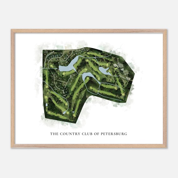 The Country Club of Petersburg Virginia Classic Watercolor Map Poster