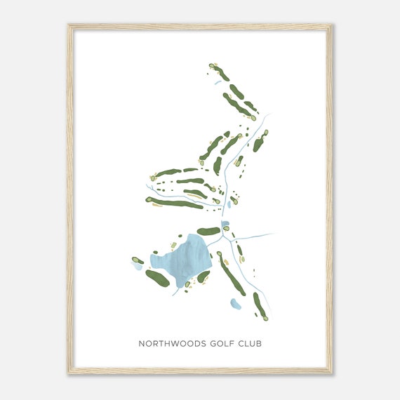 Northwoods Golf Club South Carolina Modern Watercolor Map Golfer Gift Golf Wall Art Golf Poster Print Course Layout