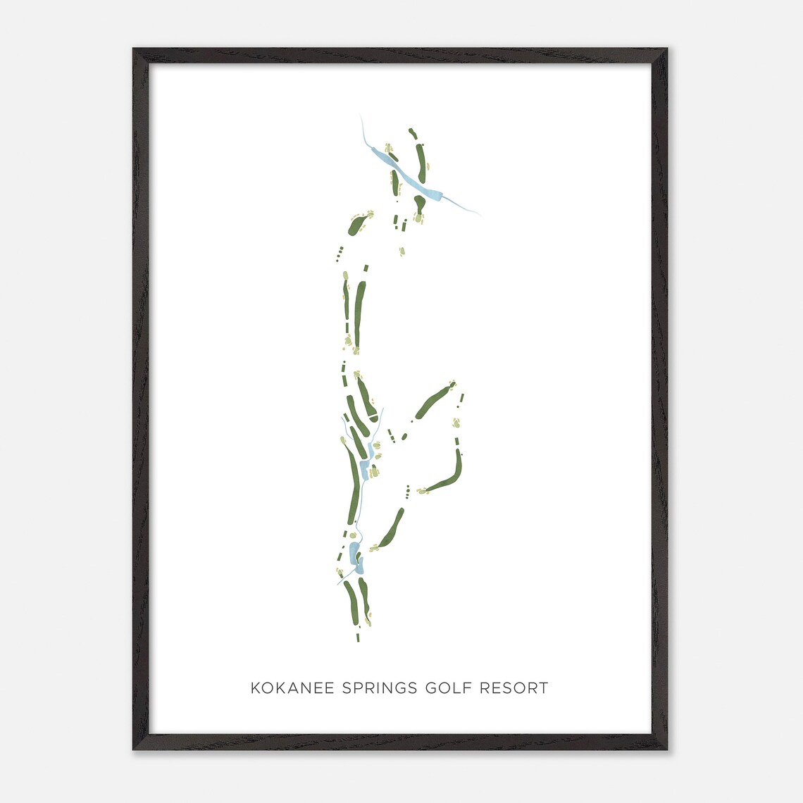 Kokanee Springs Golf Resort Modern Minimalist Watercolor Golf Map Poster - Image 2