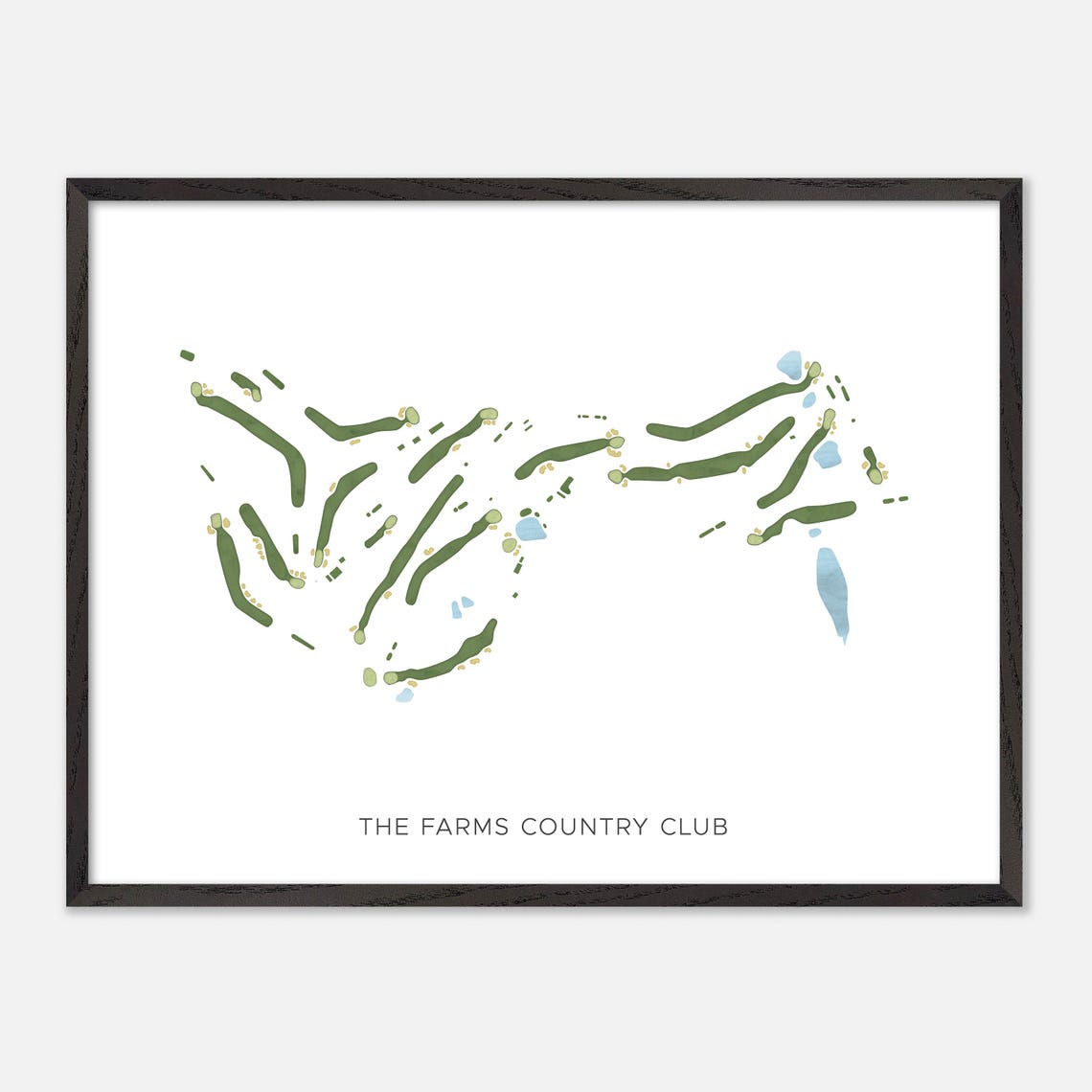 The Farms Country Club Modern Watercolor Golf Course Map Poster - Image 5