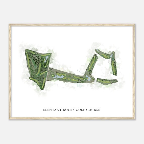 Elephant Rocks Golf Course Arizona Classic Watercolor Map Golfer Gift Golf Wall Art Golf Poster Print Course Layout