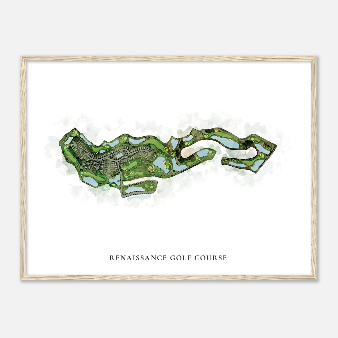 Renaissance Golf Course New Jersey Classic Watercolor Map Poster - Image 2