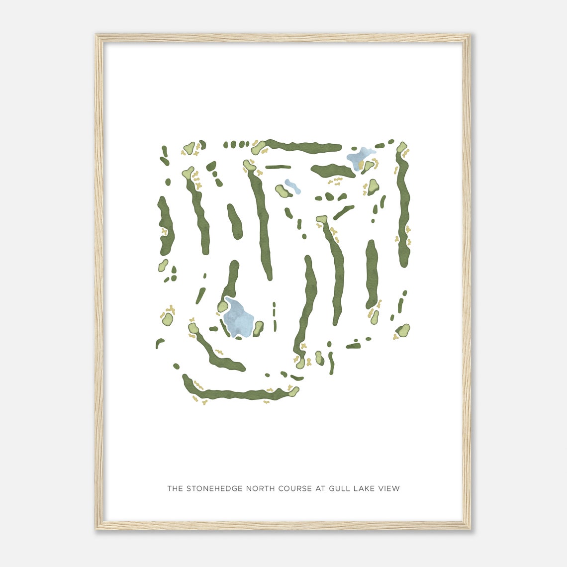 Stonehedge North Course at Gull Lake View Modern Watercolor Map Poster - Image 2