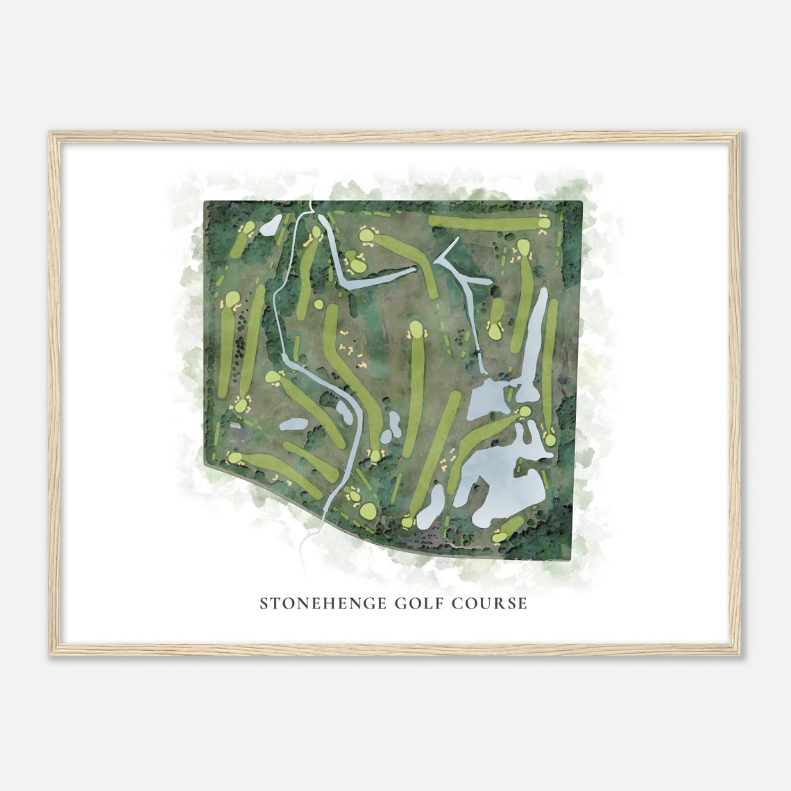 Stonehenge Golf Course Watercolor Map Golfer Gift Classic Print