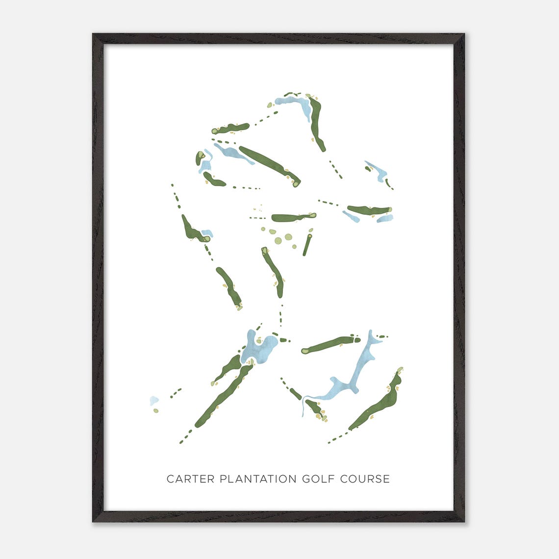 Carter Plantation Golf Course Minimalist Watercolor Map Poster - Image 3