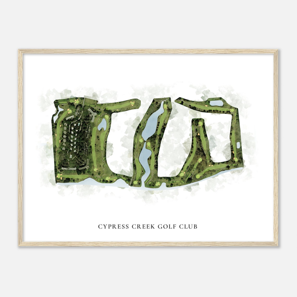 Cypress Creek Golf Club Golf Course Aerial Watercolor Map Poster - Image 2