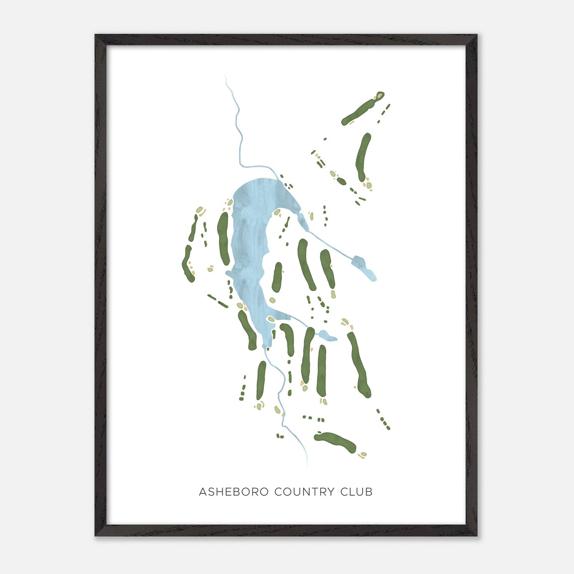 Asheboro Country Club Golf Course Watercolor Layout Map Art Poster Gift - Image 3