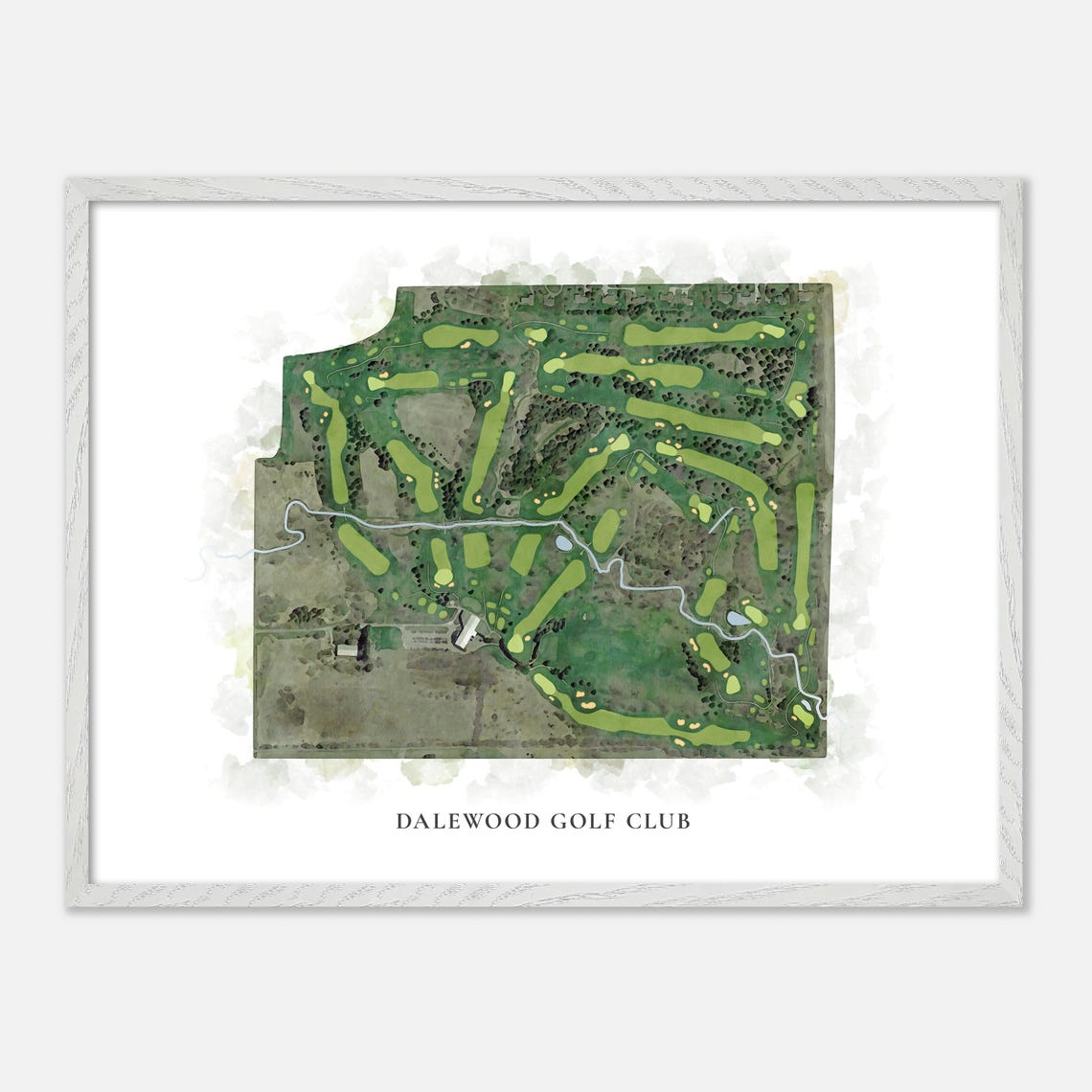 Dalewood Golf Club Canada Classic Watercolor Golf Map Poster - Image 3