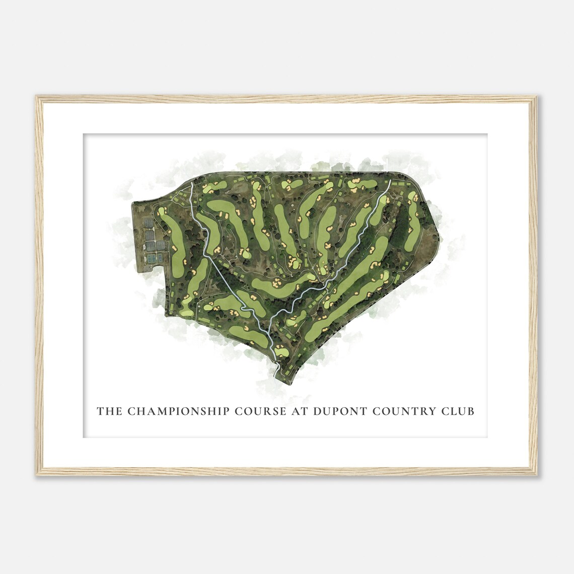 The Championship Course at DuPont Country Club Delaware Classic Watercolor Poster - Image 2