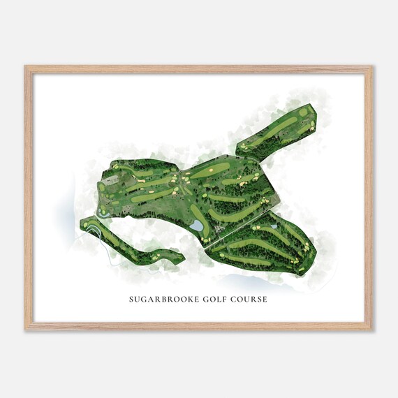 Sugarbrooke Golf Course Cohasset Minnesota Classic Watercolor Map Poster