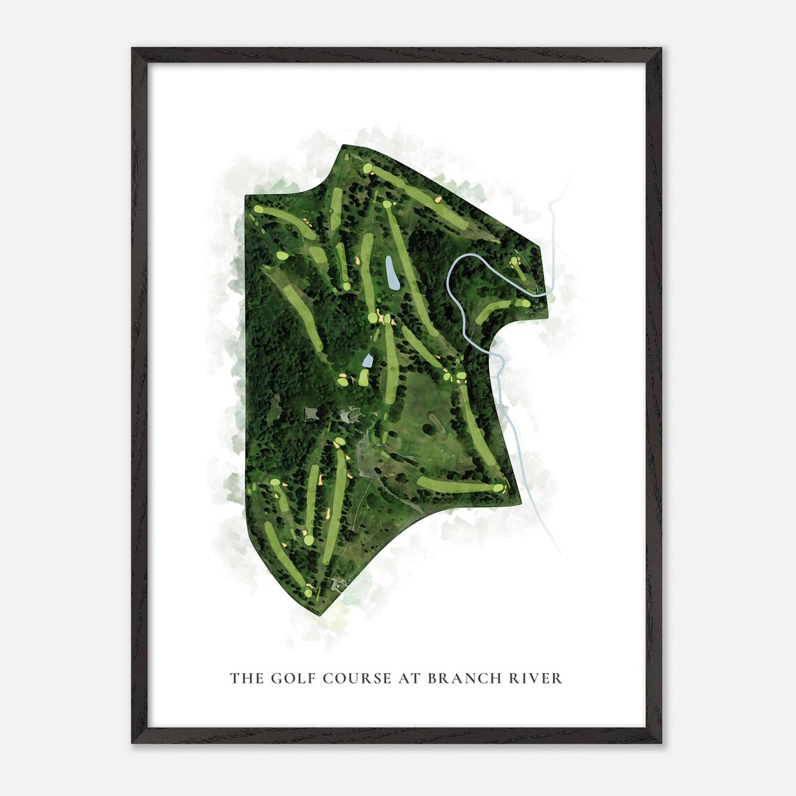 The Golf Course at Branch River Cato Wisconsin Classic Watercolor Poster - Image 3