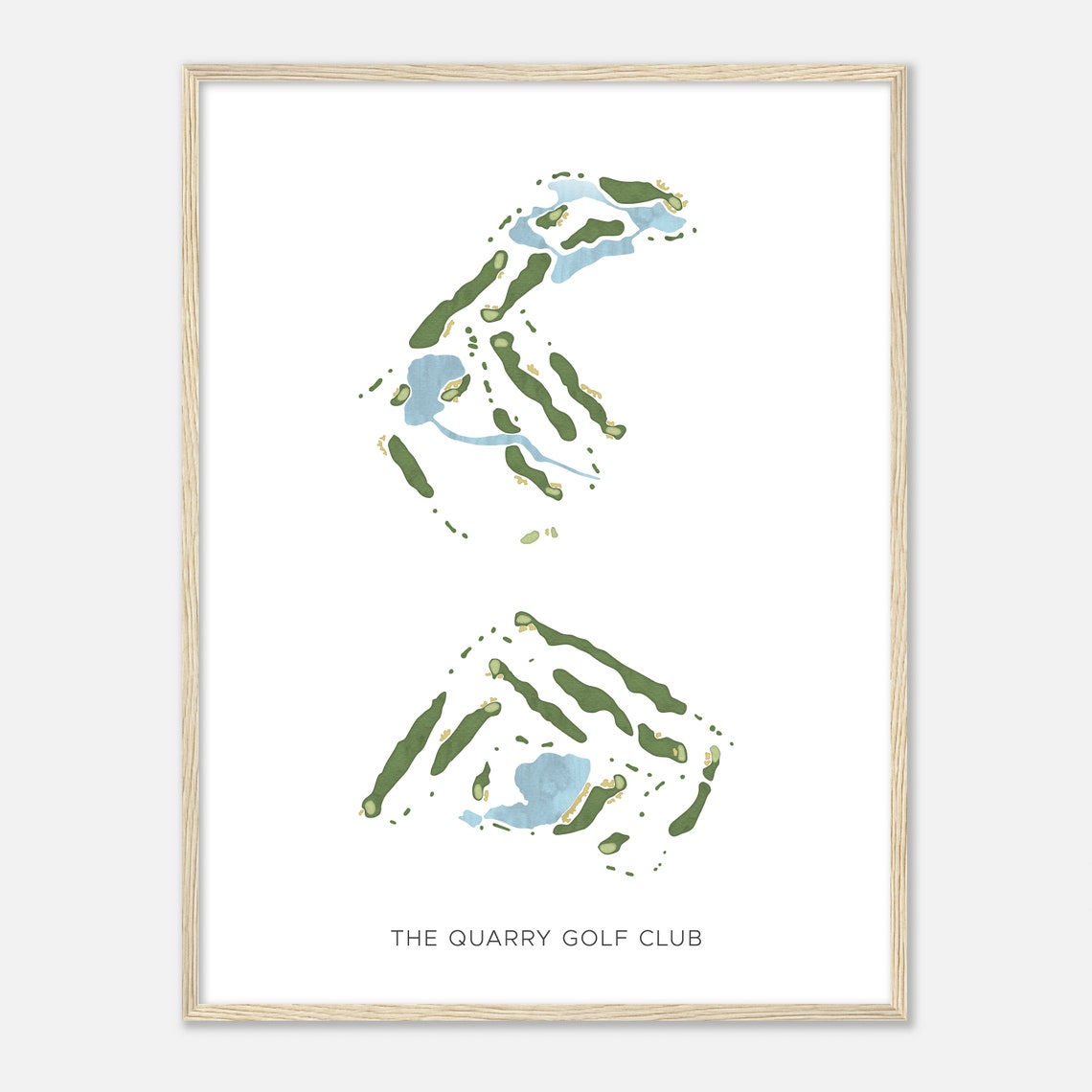 The Quarry Golf Club Modern Watercolor Golf Course Map Poster - Image 2