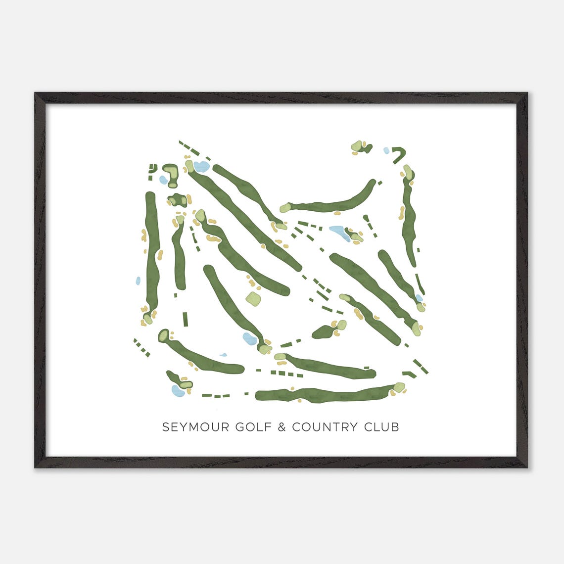 Seymour Golf & Country Club Canada Modern Watercolor Golf Map Poster - Image 4