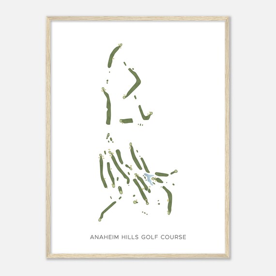 Anaheim Hills Golf Course California Modern Watercolor Map Golfer Gift Golf Wall Art Golf Poster Print Course Layout